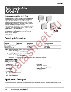 G6J-2FL-Y-DC12 datasheet  